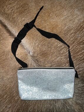 Silver Glitter Crossbody Belt Bag